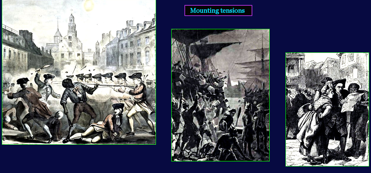 Boston Massacre, Tea Party, 1770s